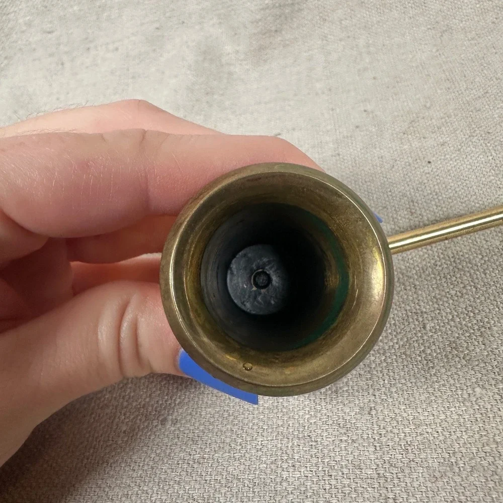 Vintage Polished Brass‎ Candle Snuffer Long Handle Wick Extinguisher Gold Gift